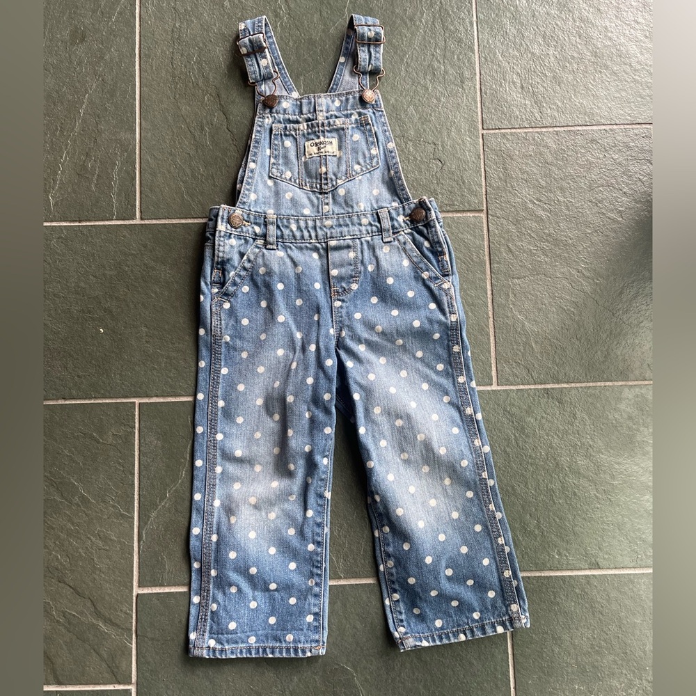 OshKosh B'gosh Blue Polka Dot Overalls